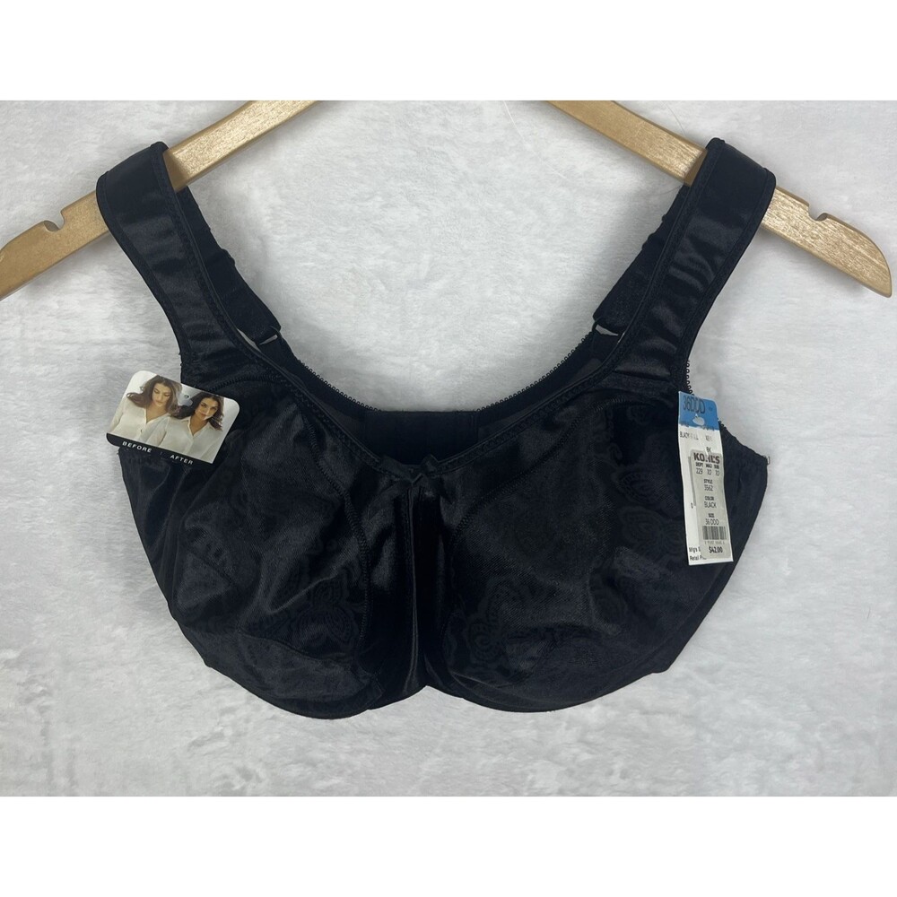 Bali Women's Bra Unlined Underwire Style 3652 Black Size 36DDD NEW